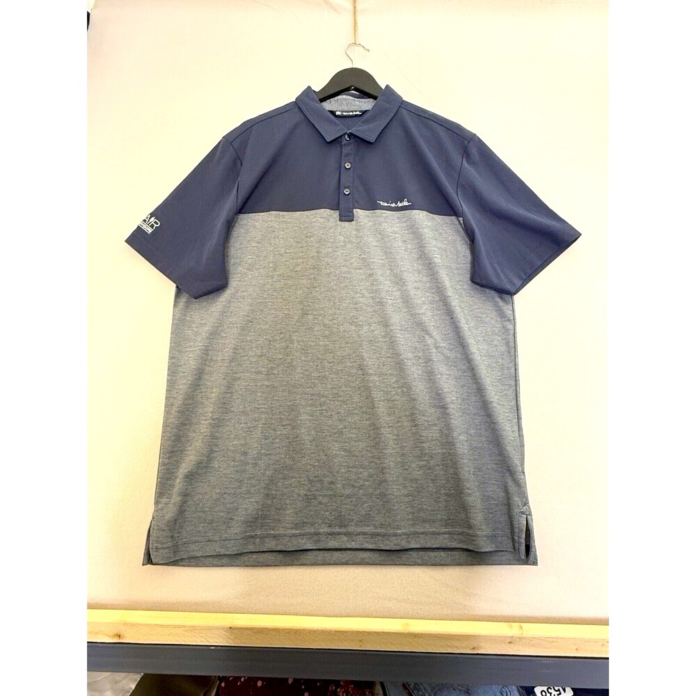 Travis‎ Mathew Polo Shirt Men's XL Gray Blue Golf Outdoor Activewear